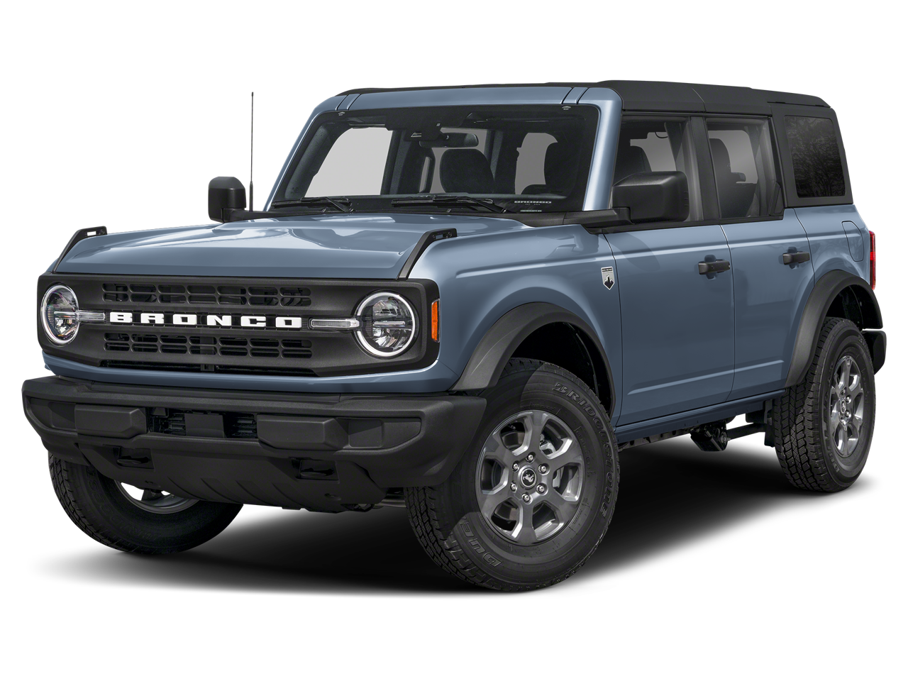 2025 Ford Bronco Big Bend in Azure Gray Metallic Tri-Coat — front three-quarter view