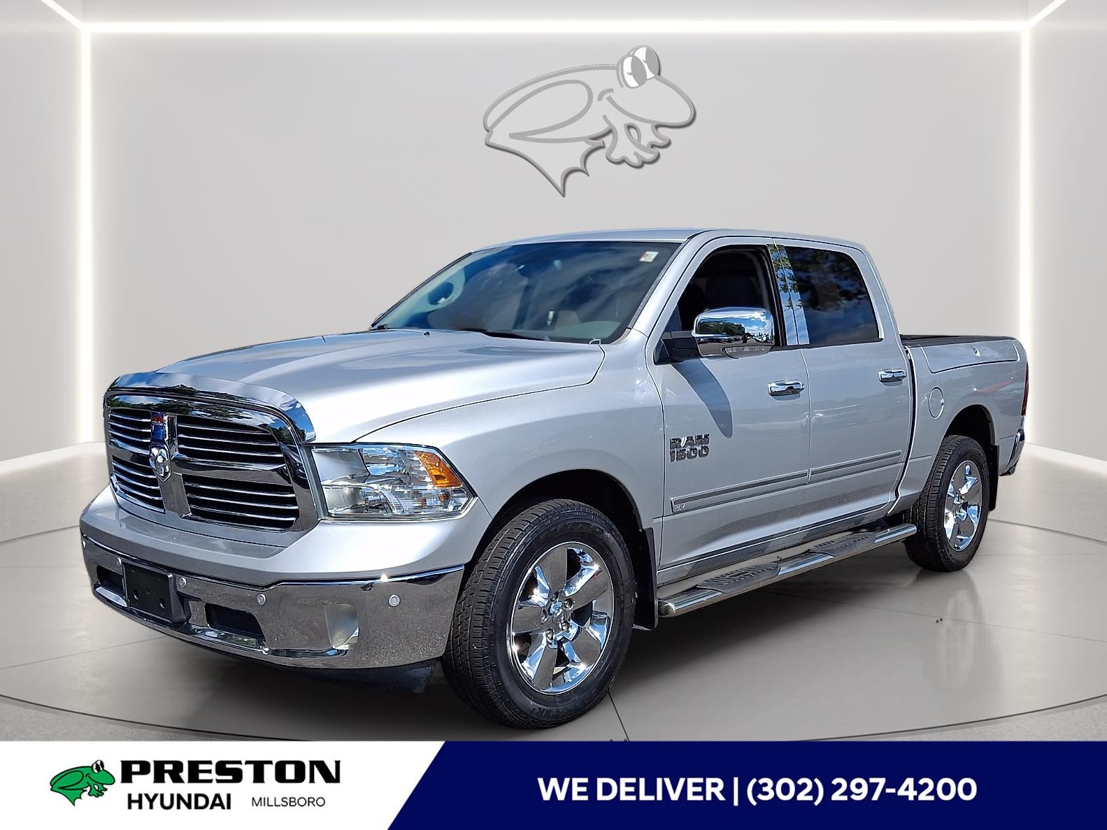 2017 RAM 1500 Big Horn in Bright Silver Metallic Clearcoat — front three-quarter view