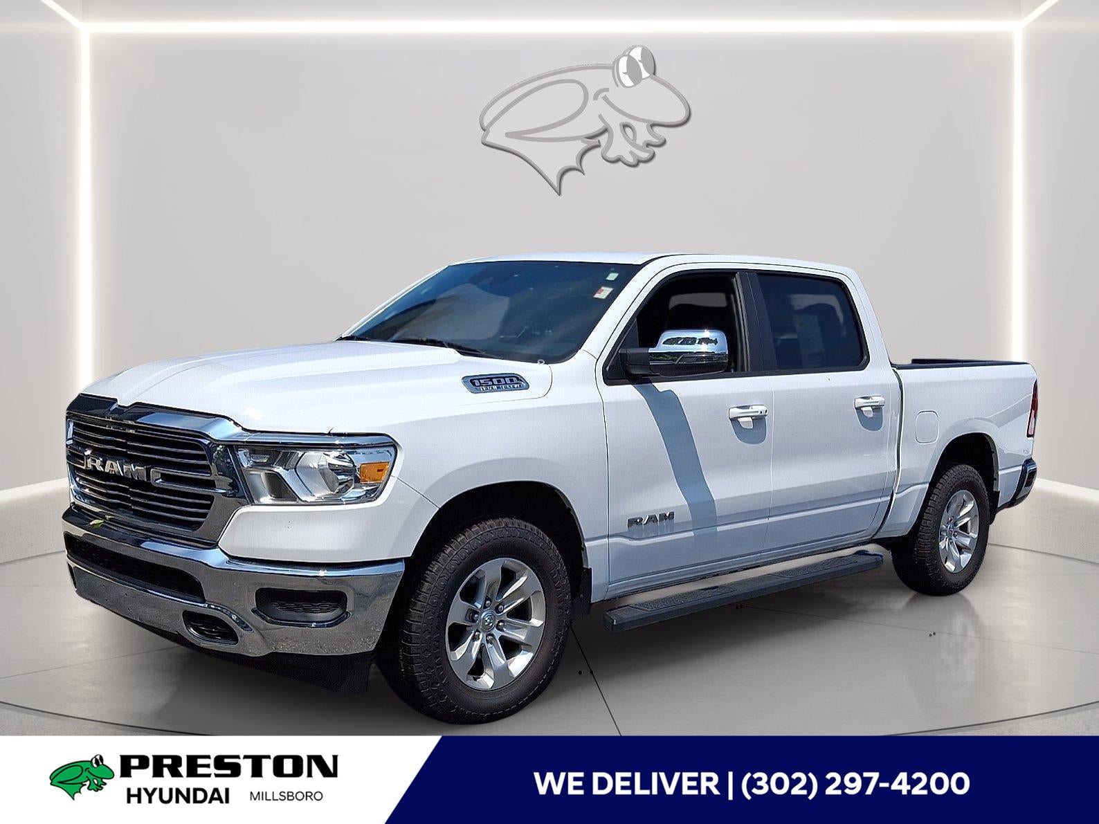 2024 RAM 1500 Laramie in Bright White Clearcoat — front three-quarter view