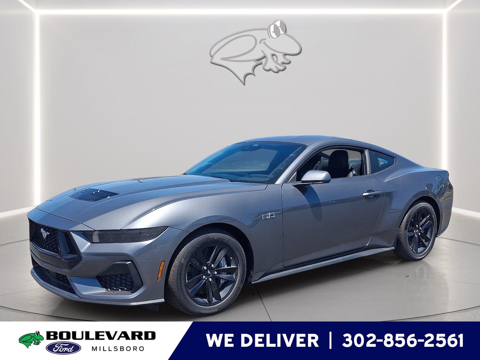 2026 Ford Mustang GT in Carbonized Gray — front three-quarter view