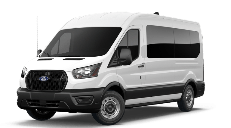 2026 Ford Transit Passenger Wagon XL in Oxford White — front three-quarter view