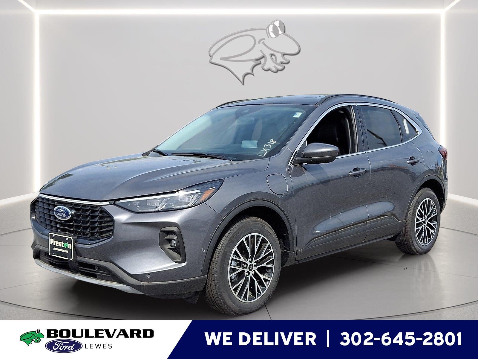 2024 Ford Escape PHEV in Carbonized Gray — front three-quarter view