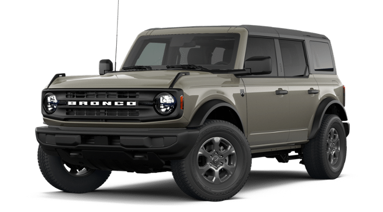 2026 Ford Bronco Big Bend in Marsh Gray — front three-quarter view