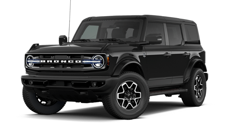 2026 Ford Bronco Outer Banks in Shadow Black — front three-quarter view