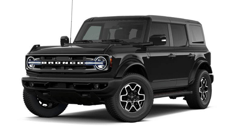 2026 Ford Bronco Outer Banks in Shadow Black — front three-quarter view