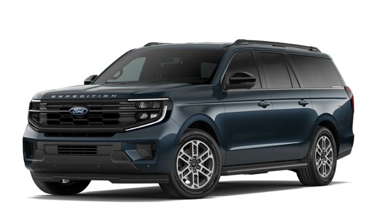 2026 Ford Expedition Max Active in Stone Blue Metallic — front three-quarter view