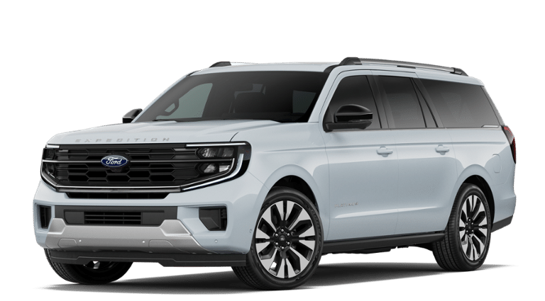 2026 Ford Expedition Max Platinum in Space Silver Metallic — front three-quarter view