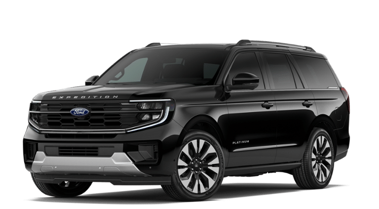 2026 Ford Expedition Platinum in Agate Black — front three-quarter view