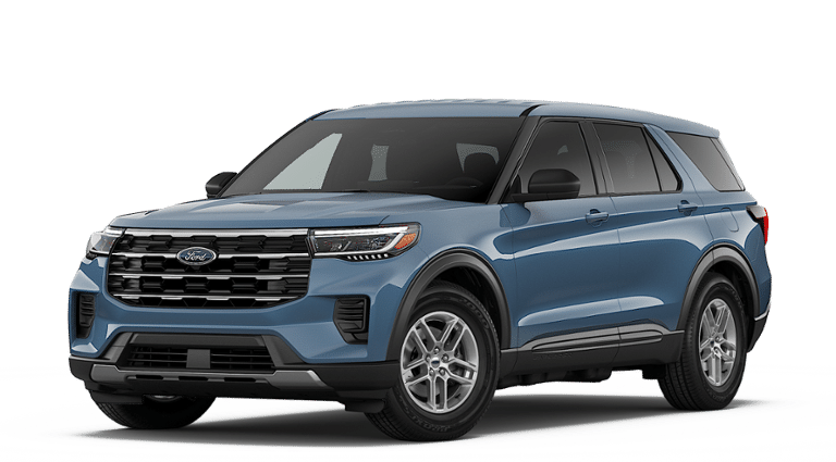 2026 Ford Explorer Active in Vapor Blue Metallic — front three-quarter view