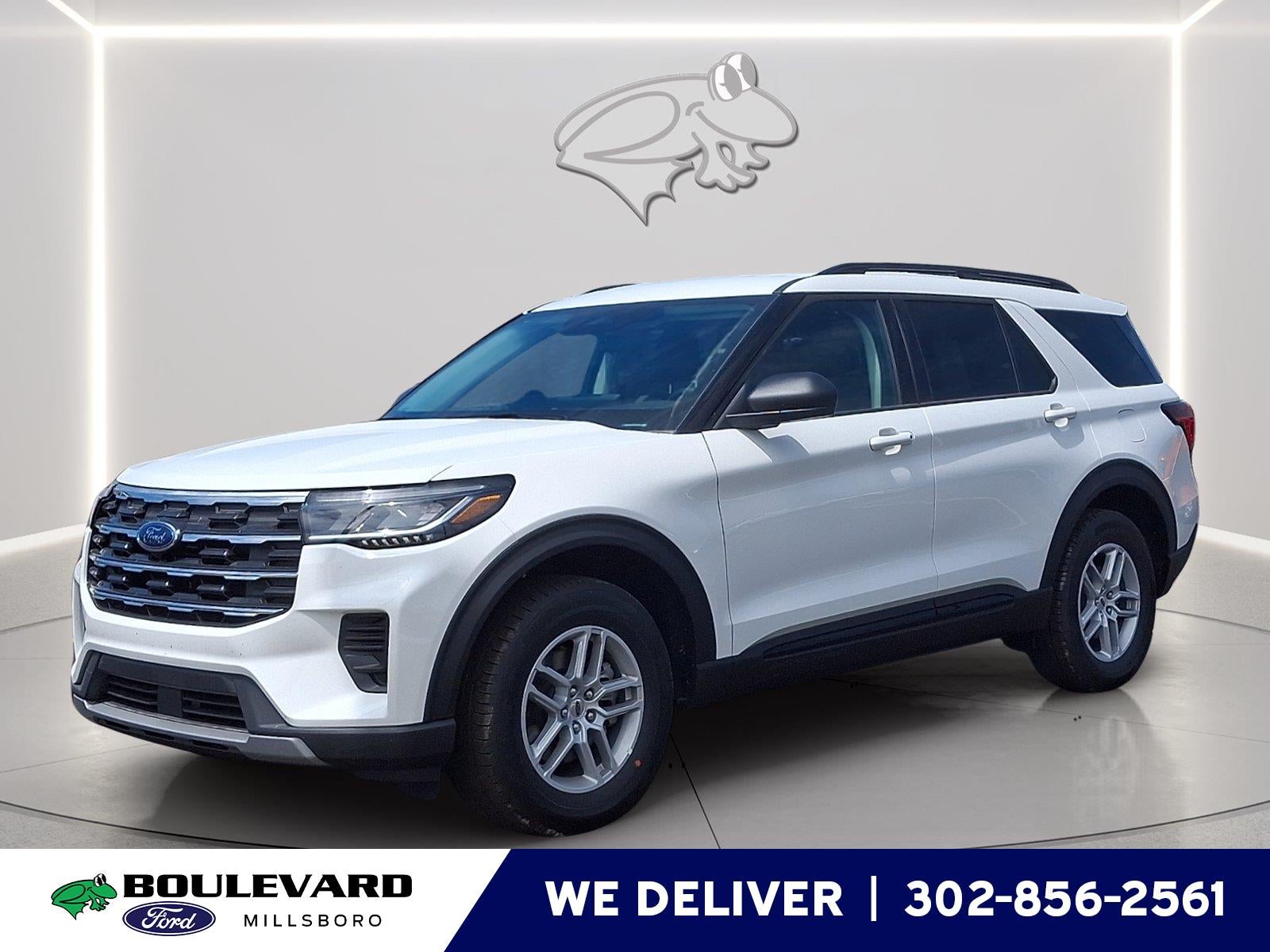 2026 Ford Explorer Active w/200A Pkg in Star White Metallic Tri-Coat — front three-quarter view