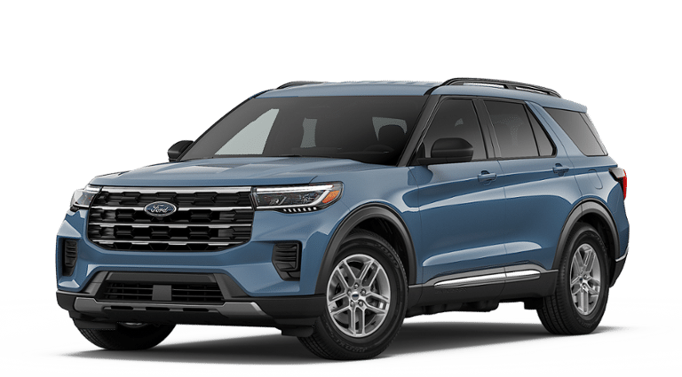 2026 Ford Explorer Active w/200A Pkg in Vapor Blue Metallic — front three-quarter view