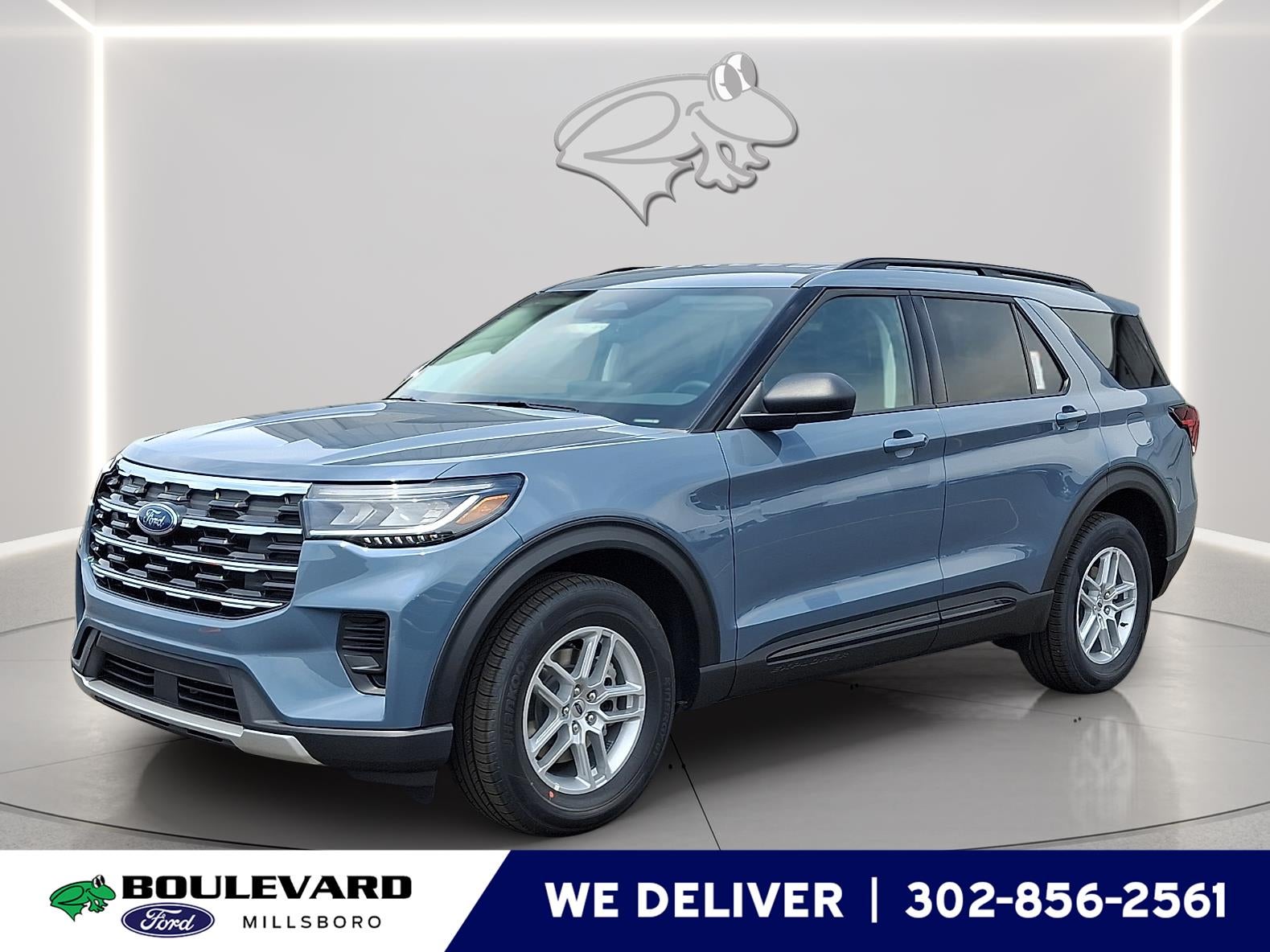 2026 Ford Explorer Active w/200A Pkg in Vapor Blue — front three-quarter view