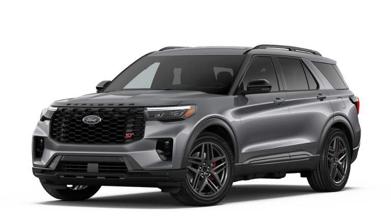 2026 Ford Explorer ST in Carbonized Gray — front three-quarter view