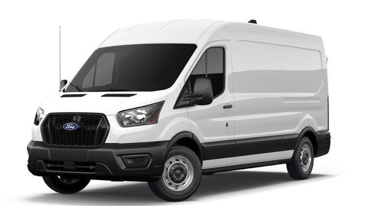 2026 Ford Transit Cargo Van T-250 148" Med Rf 9150 GVWR RWD in Oxford White — front three-quarter view