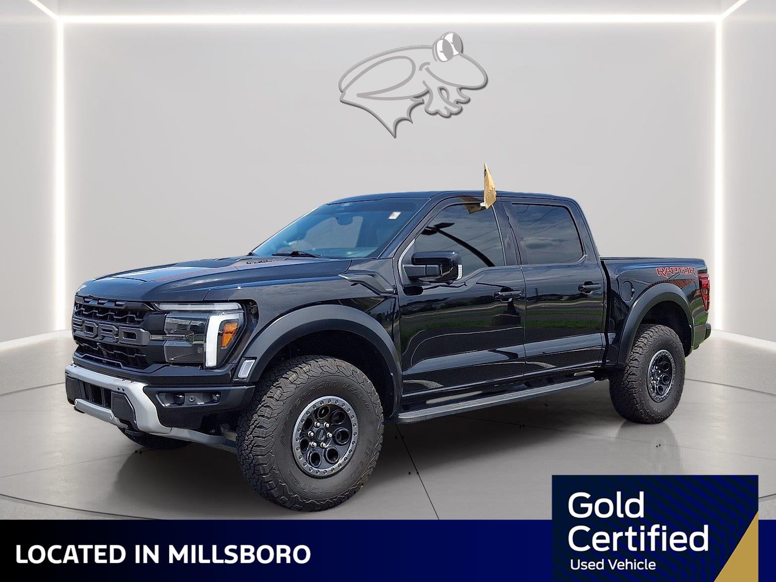 2025 Ford F-150 Raptor in Agate Black — front three-quarter view