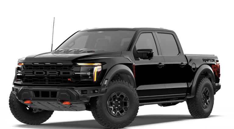 2026 Ford F-150 Raptor in Agate Black — front three-quarter view