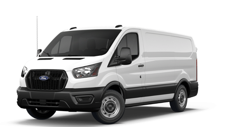 2026 Ford Transit Cargo Van T-150 130" Low Rf 8800 GVWR RWD in Oxford White — front three-quarter view
