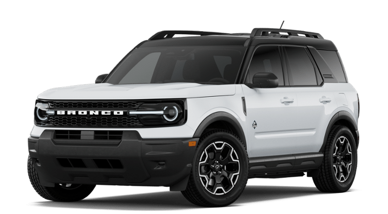 2026 Ford Bronco Sport Outer Banks in Oxford White — front three-quarter view