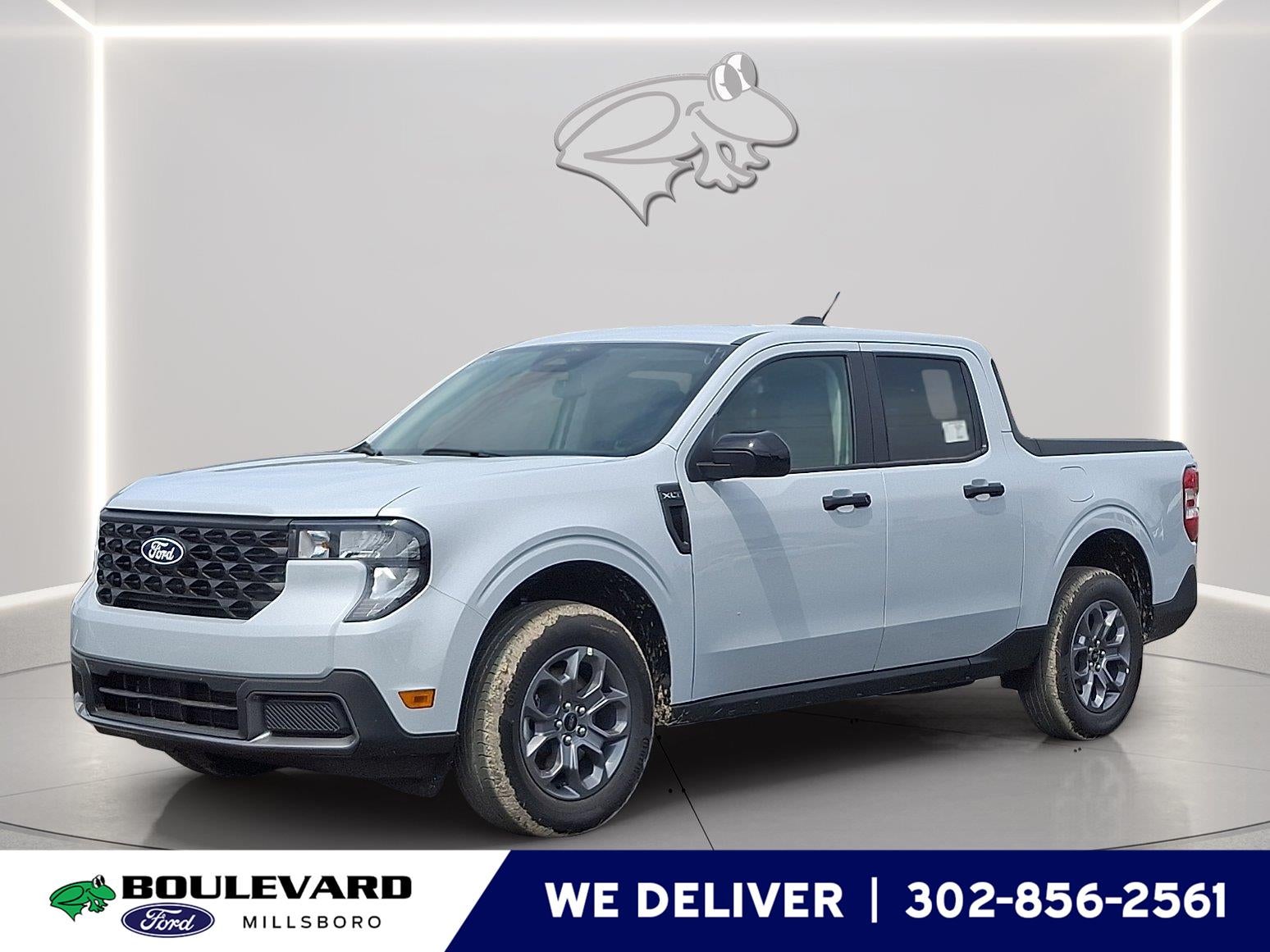 2026 Ford Maverick XLT in Space White — front three-quarter view