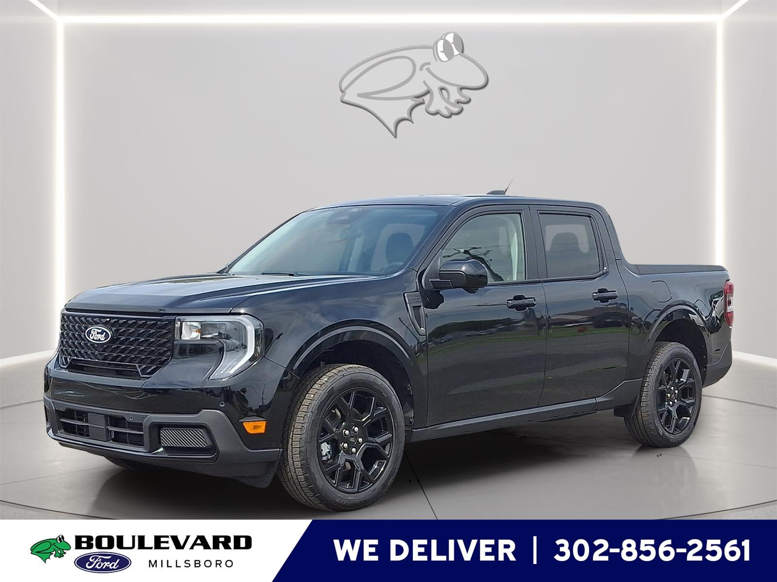 2026 Ford Maverick LARIAT in Shadow Black — front three-quarter view