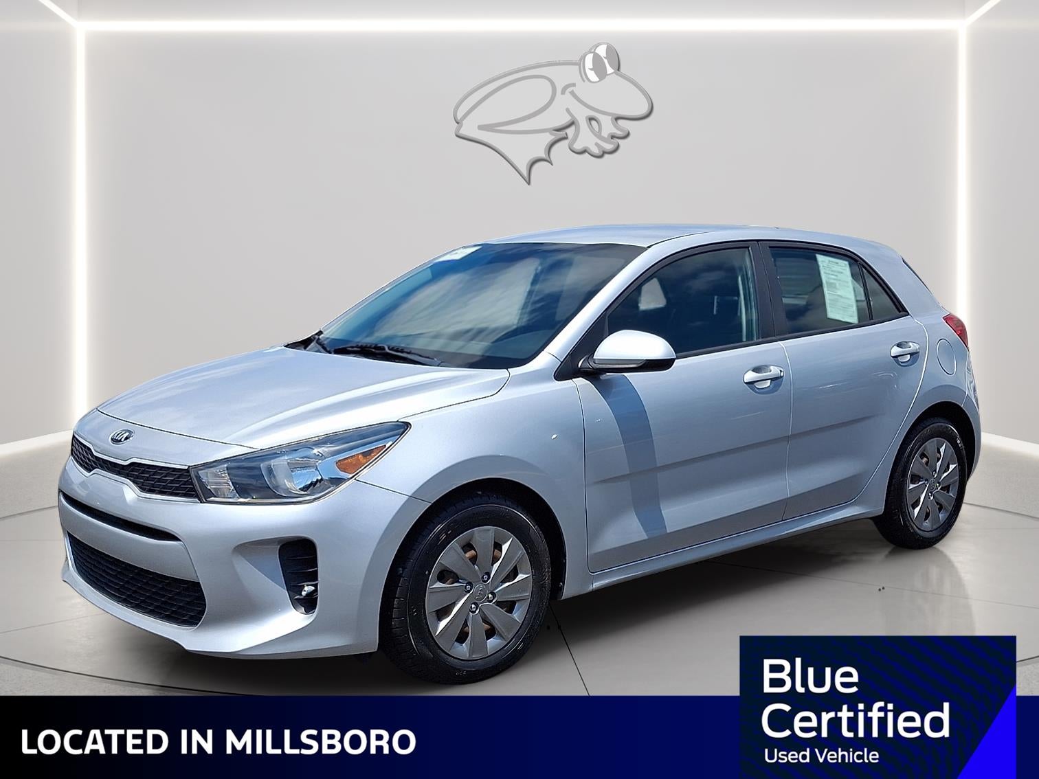 2020 Kia RIO S in Silky Silver — front three-quarter view