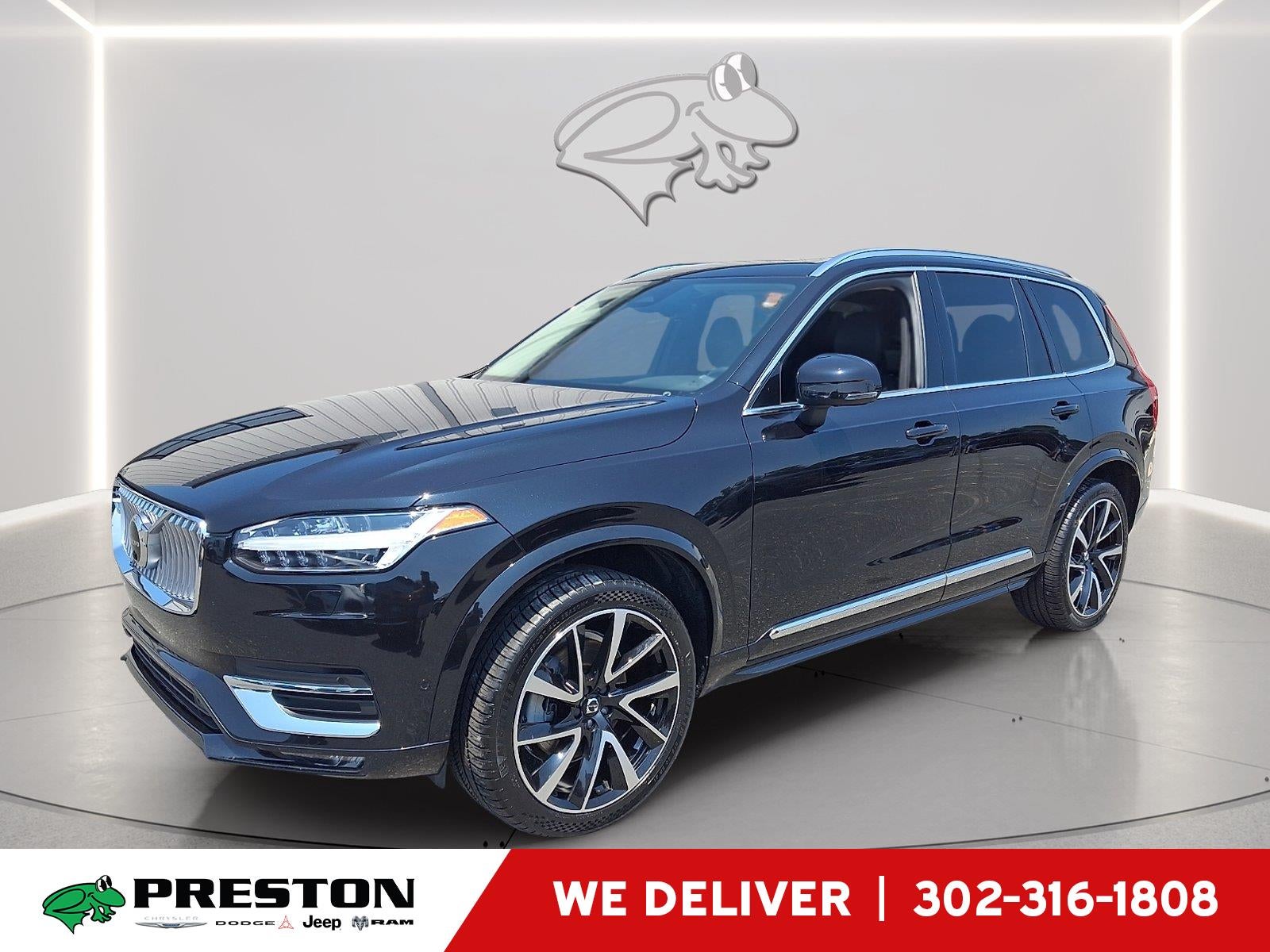 2023 Volvo XC90 Plus in Onyx Black Metallic — front three-quarter view